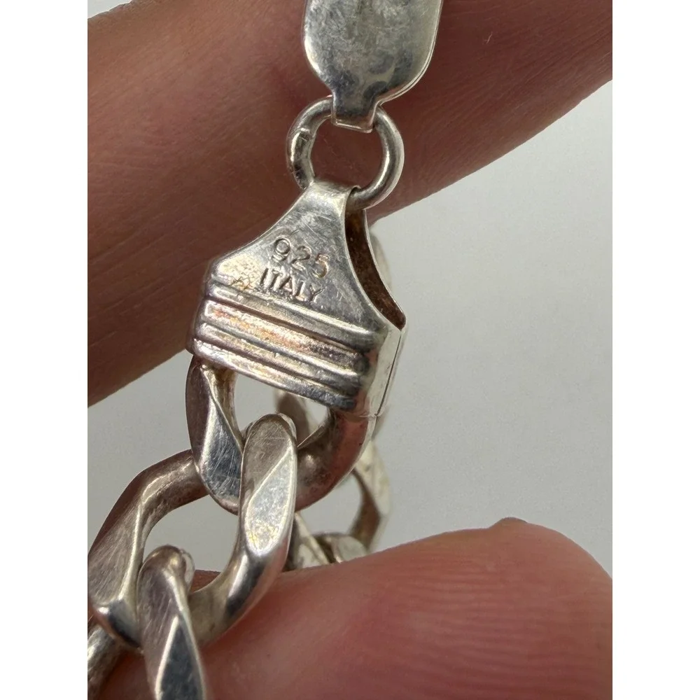 Mens 925 Sterling Silver Curb Link Chain Bracelet 9